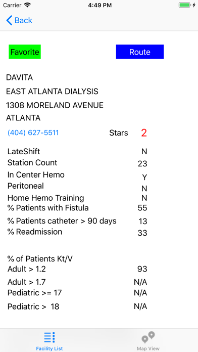 Screenshot 4 of Dialysis Facility Finder App