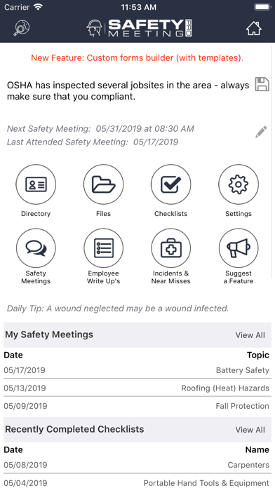 Safety Meeting Pro Screenshot