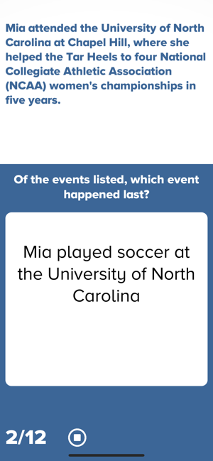 ‎Sports Reading Comprehension Screenshot