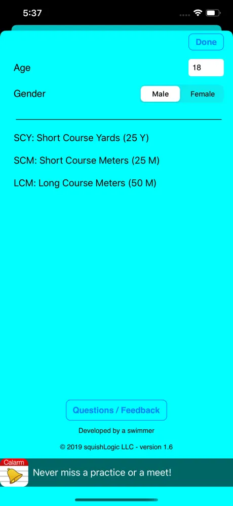 Swim Gender Converter