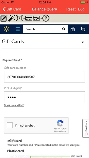 Скриншот Gift Card Balance (GCB) на iPhone 5