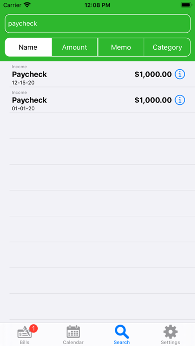 myBill$ Lite iPhone screenshot 6 - Finance app