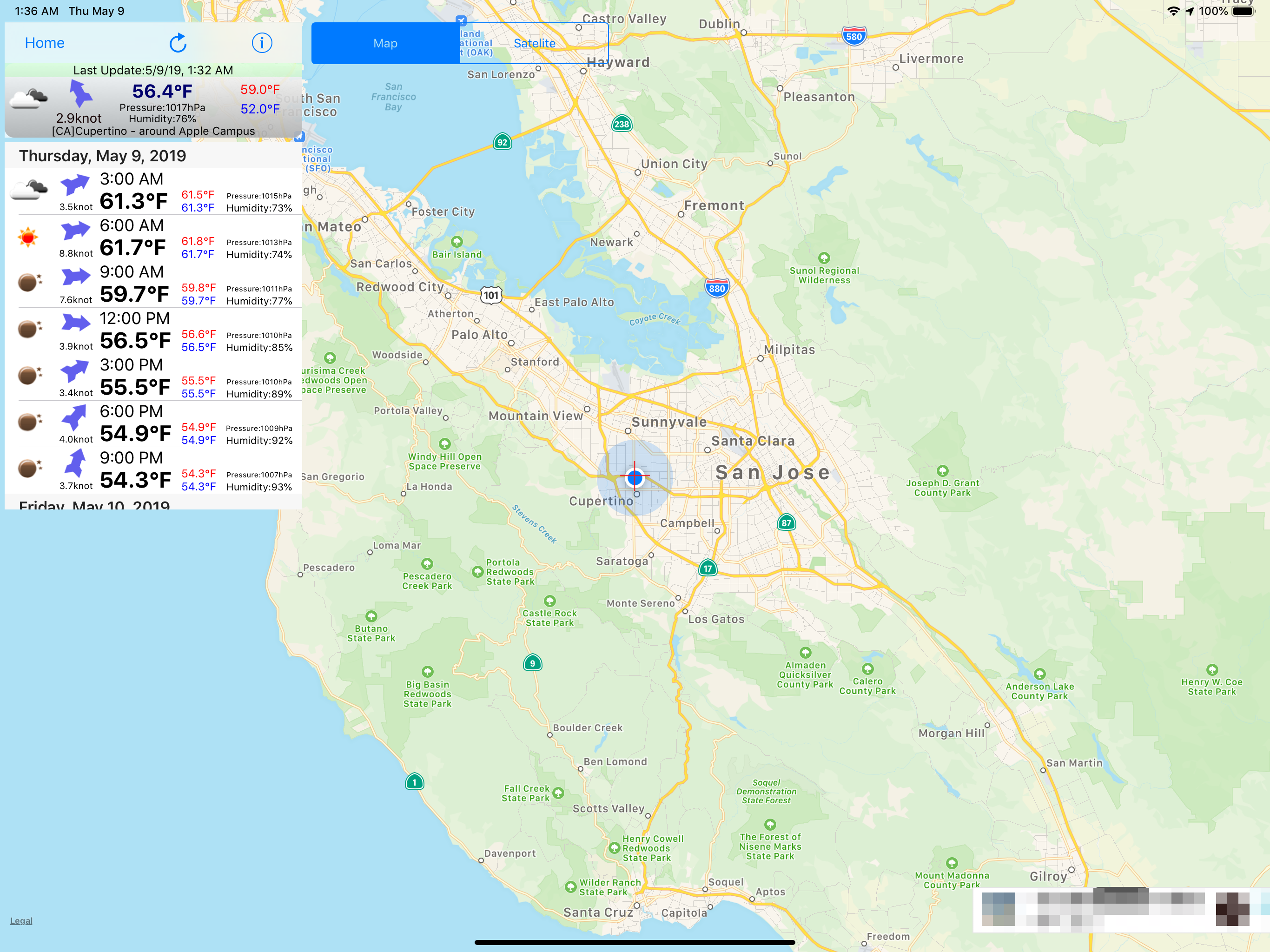 Weather on Map