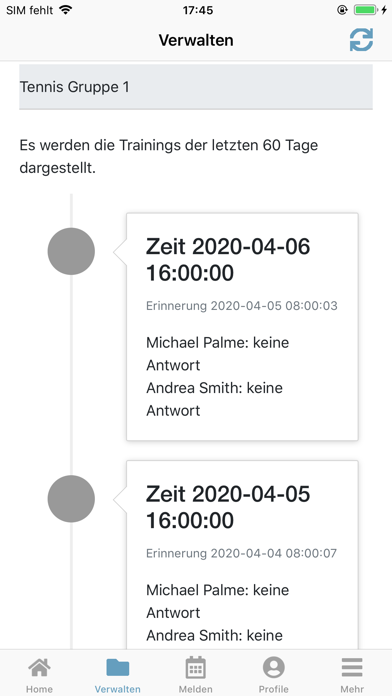 LAPS - Sportgruppenverwaltung Screenshot