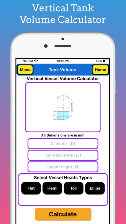 Tank Partial Volume Calculator