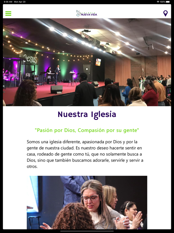 Iglesia Cristiana Nueva Vida iPad screenshot 3 - Lifestyle app