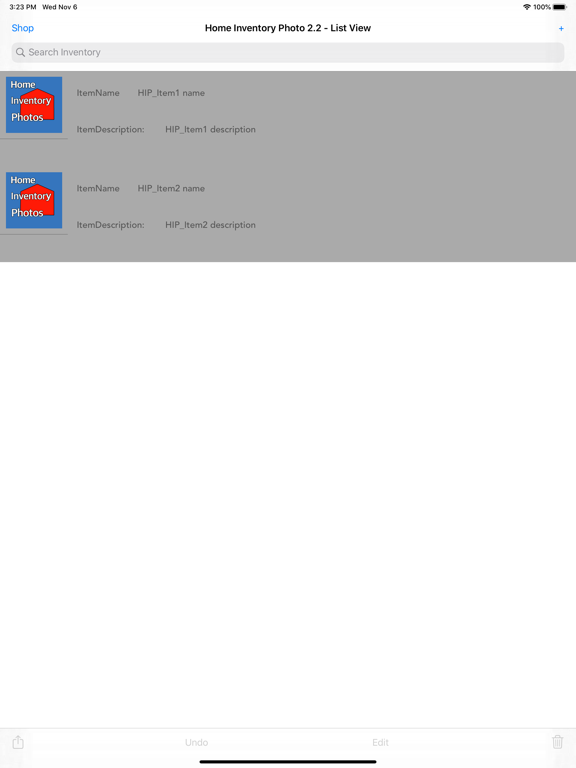 Home Inventory Photos iPad screenshot 4 - Productivity app
