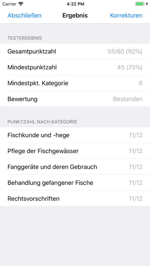 Screenshot von Fischereiprüfung Brandenburg auf dem iPhone 4