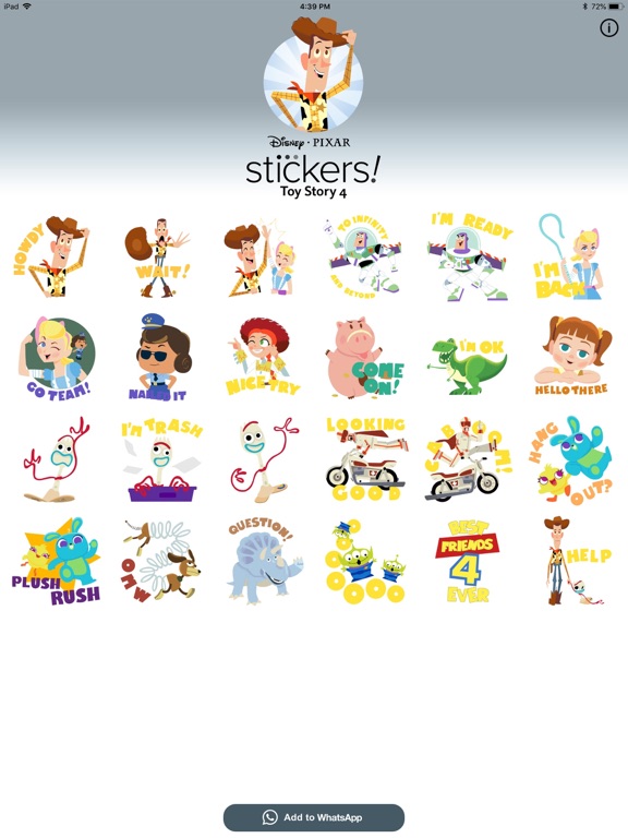 Pixar Stickers: Toy Story 4 iPad screenshot 4 - Entertainment app