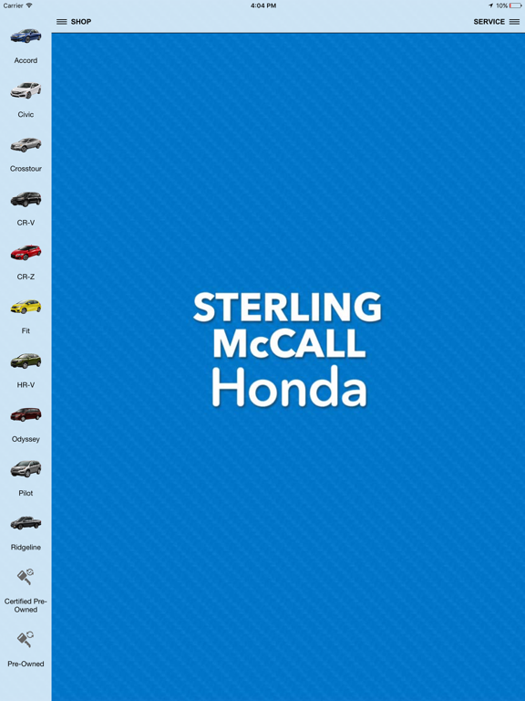 Sterling McCall Honda iPad screenshot 1 - Shopping app