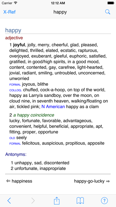 Chambers Thesaurus screenshot 1