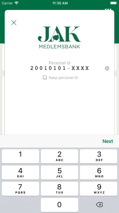 JAK Medlemsbank Screenshot