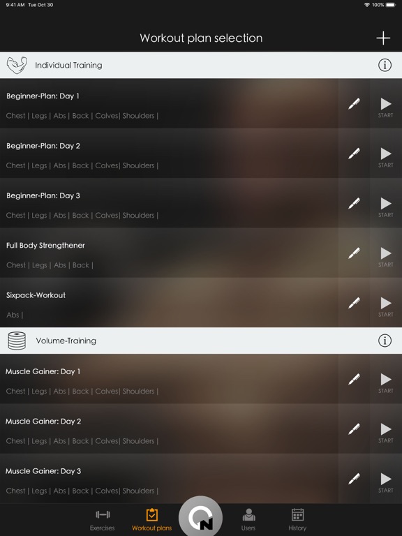 Gymnotize Pro Workout Routines iPad screenshot 3 - Health & Fitness app