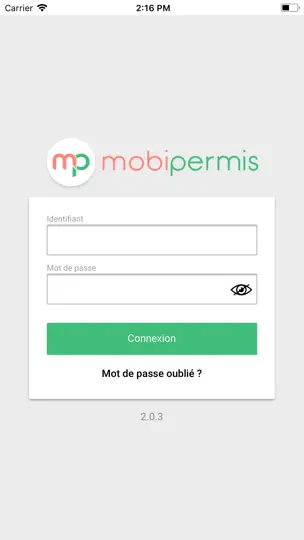 Capture d'écran de Mobipermis sur iPhone 1