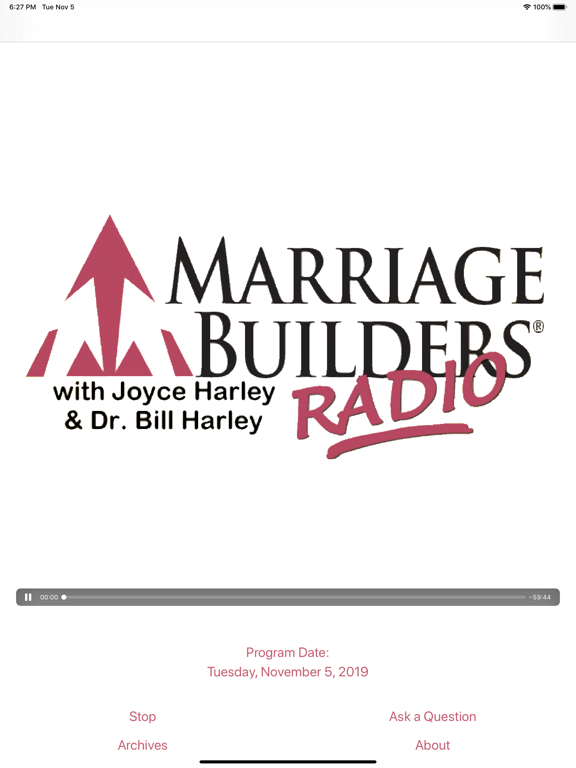 Marriage Builders® Radio iPad screenshot 1 - Education app