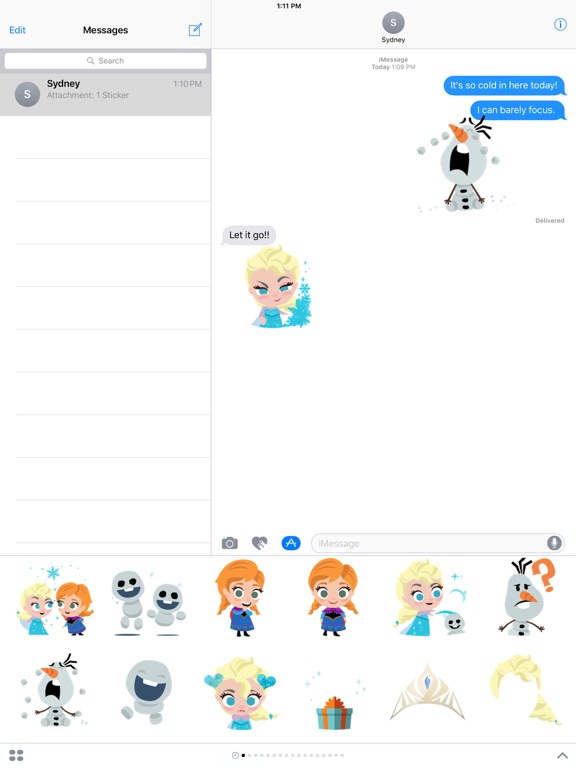 Disney Stickers: Frozen iPad screenshot 4 - Stickers app