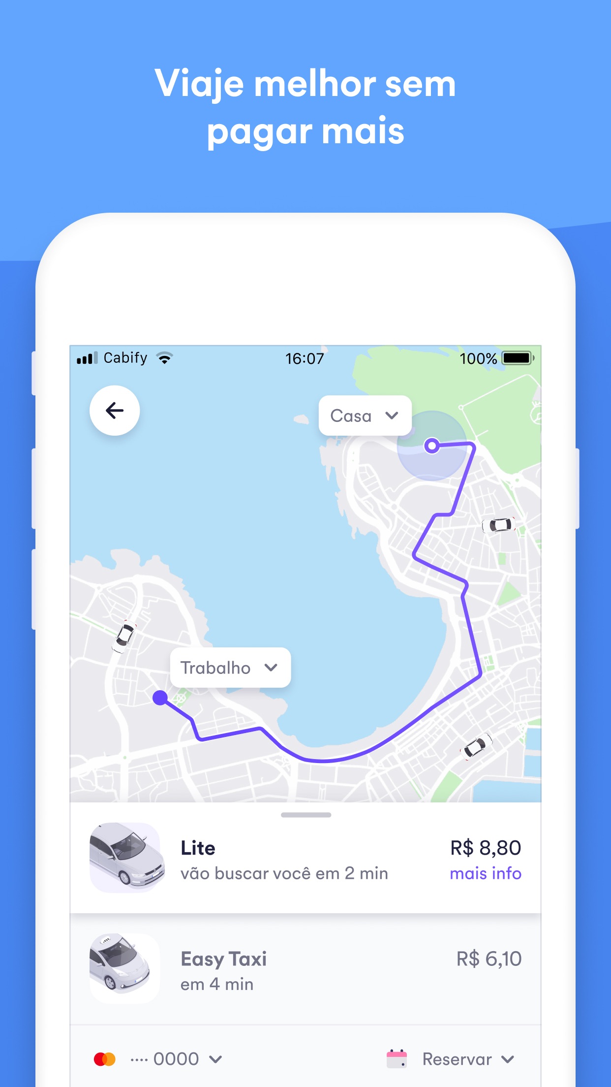 Screenshot do app Easy, um app da Cabify