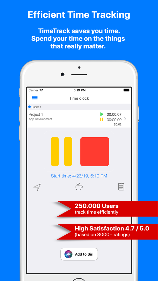 #1. TimeTrack for Freelancers (iOS) By: TimeTrack GmbH