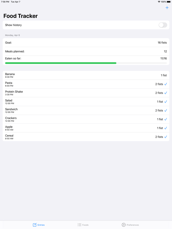 Screenshot #4 pour Fistful Food Tracker