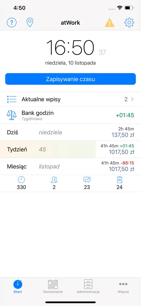 atWork Ewidencja Czasu Pracy