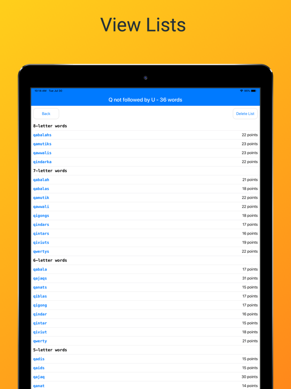 Word Checker (for Scrabble) iPad screenshot 4 - Games app