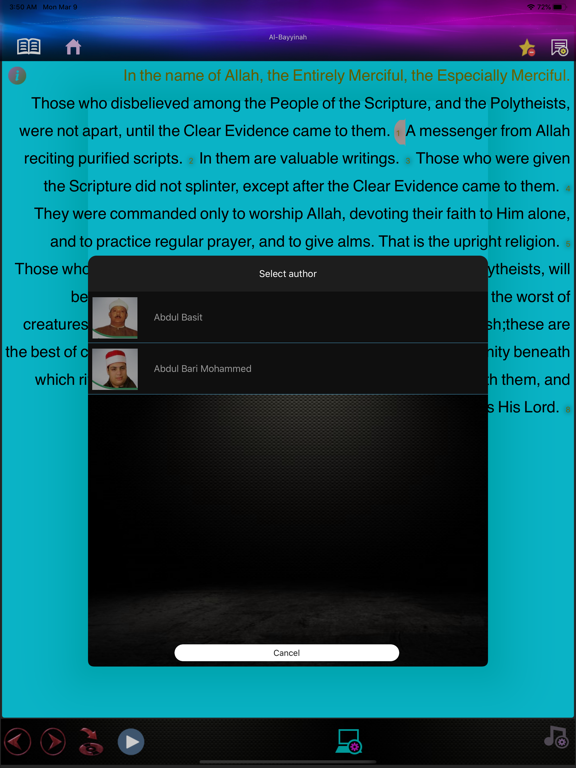 iQuranMedia - Quran Al-Kareem iPad screenshot 4 - Book app