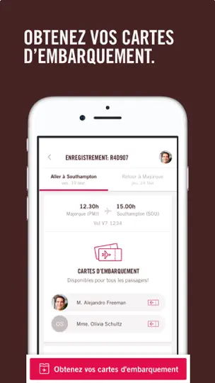 Capture d'écran de Volotea sur iPhone 7