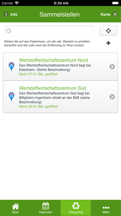 SÜW-WertstoffApp Screenshot