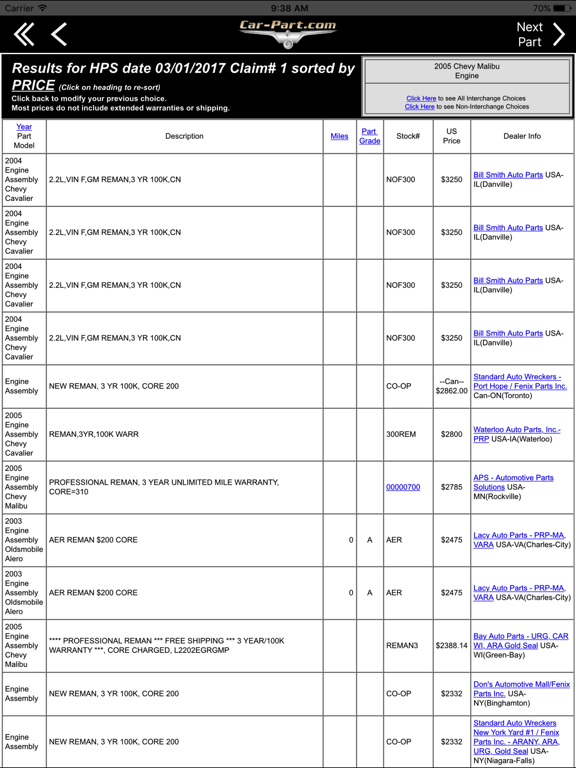 Screenshot #6 pour Historical Part Search