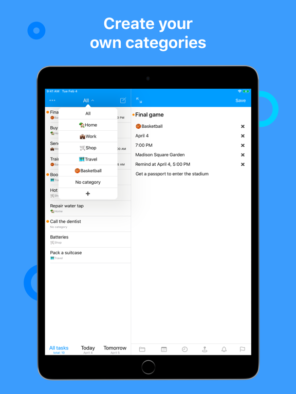 Taskline - task manager, notes iPad screenshot 3 - Productivity app