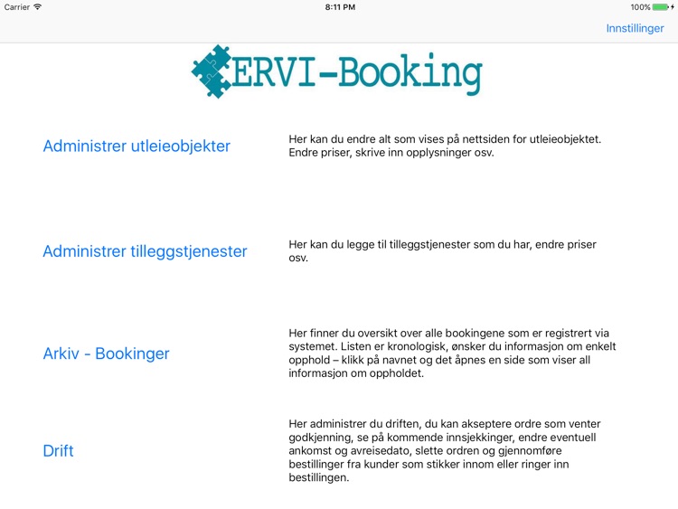 ERVI-Booking Admin