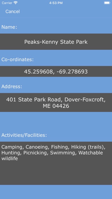 Screenshot #2 pour Maine State Parks map!