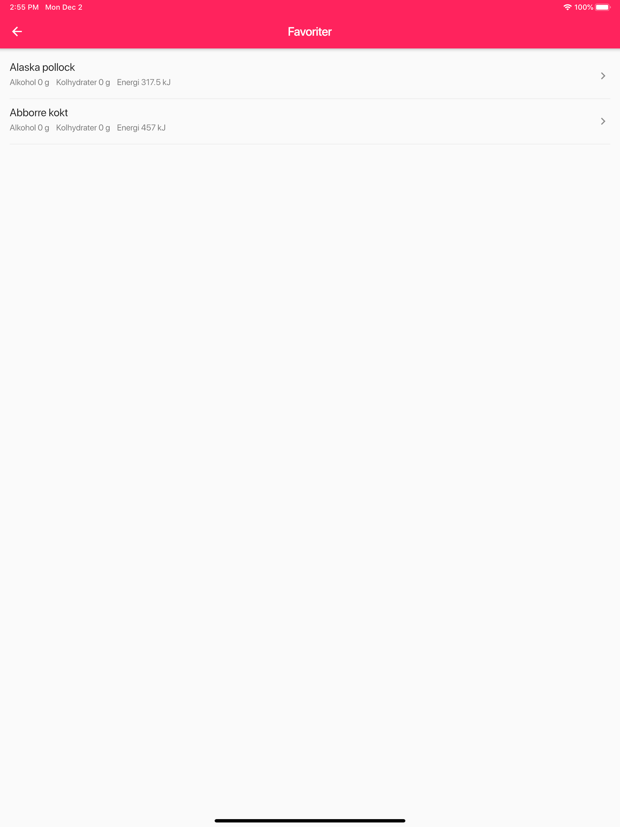 Livsmedelsdatabasen screenshot 10