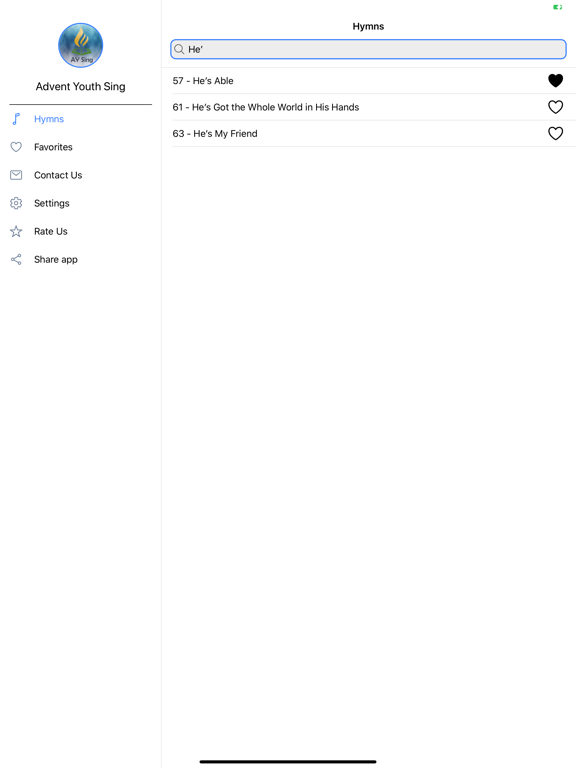 Advent Youth Sing Hymns iPad screenshot 5 - Book app