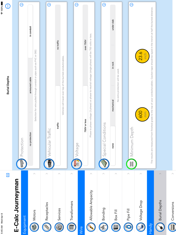 E-Calc Journeyman 2021 iPad screenshot