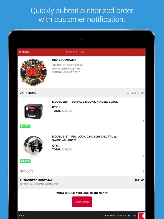 Knox Inspector iPad screenshot 5 - Productivity app
