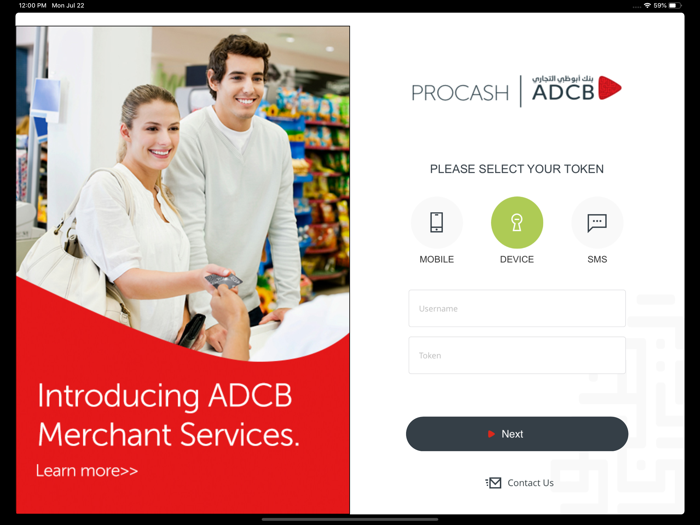 ADCB ProCash Mobile for iPad