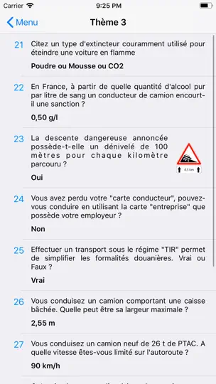 Capture d'écran de Permis C/CE - Examen Camion sur iPhone 2