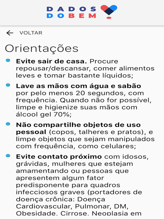 Dados do Bem iPad screenshot 4 - Health & Fitness app