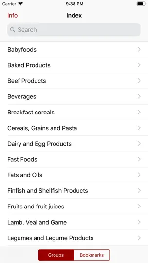 Captura de pantalla de Nutrients Canada en iPhone 2