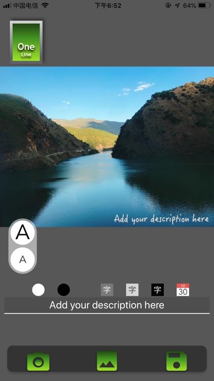 1 LINE - add a date and text