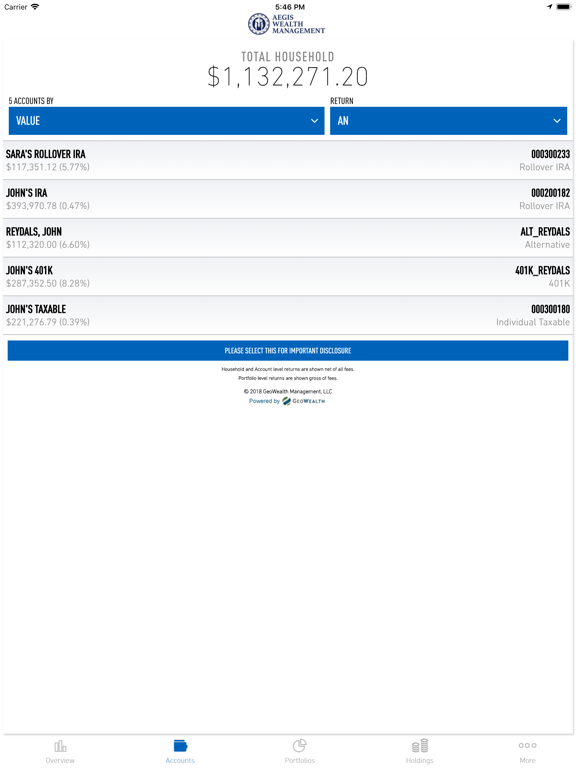 Screenshot #5 pour Aegis Wealth Management