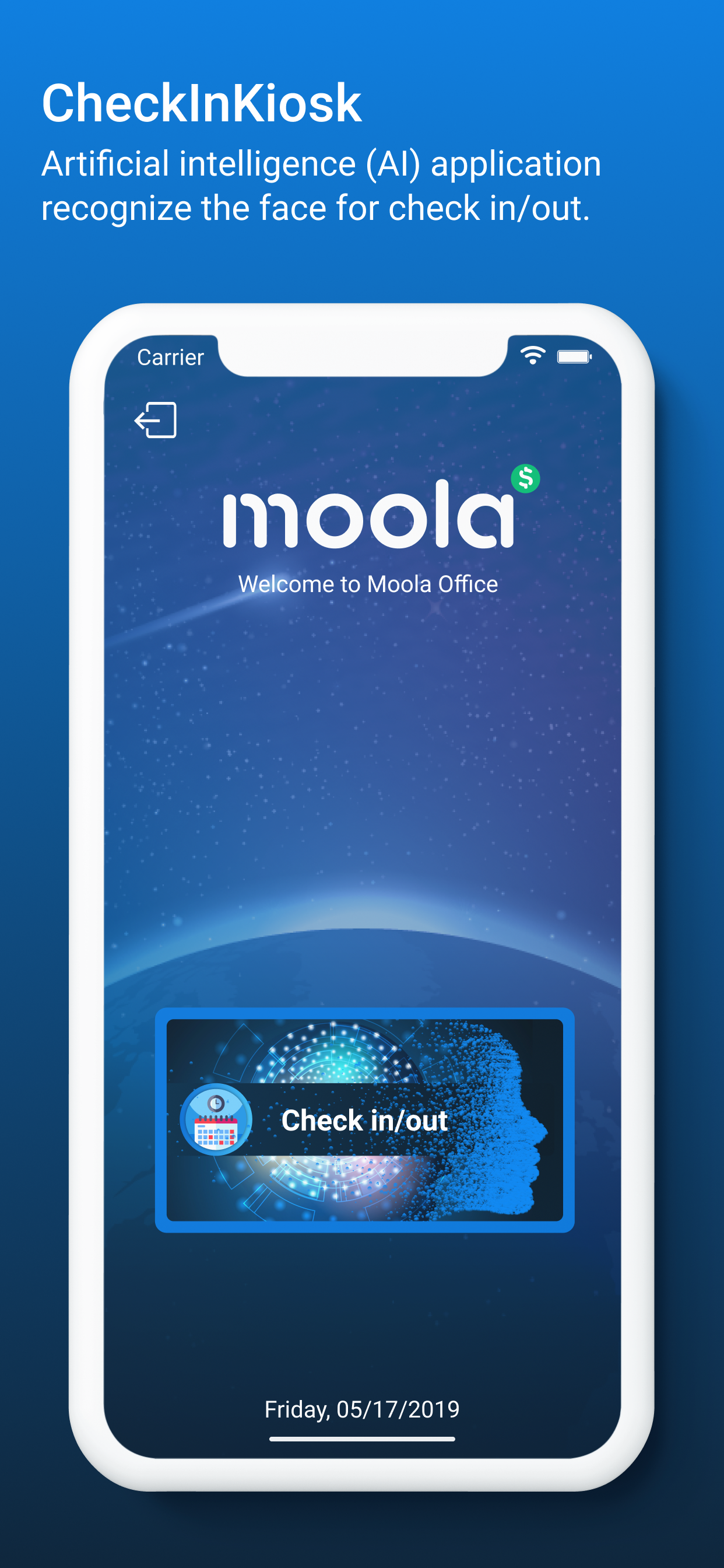Moola Check In/Out Kiosk