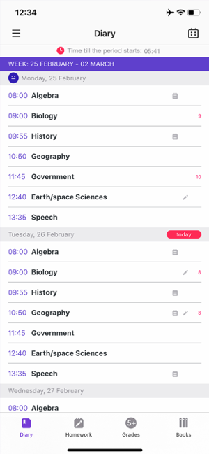 ‎iSchool - School diary Screenshot