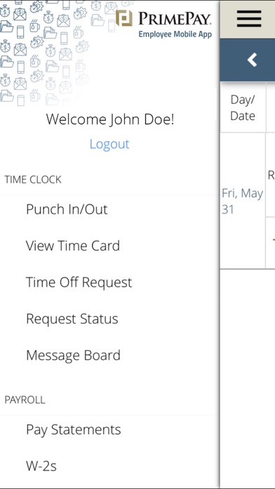PrimePay Employee App Screenshot