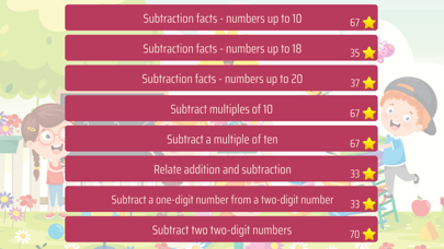 Screenshot #1 pour First grade Math - Subtraction