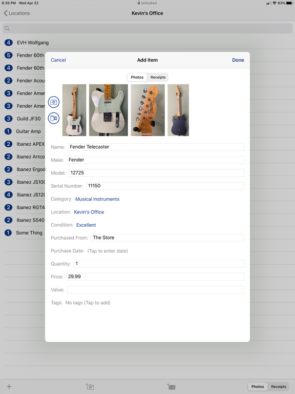 Home Inventory Remote Entry