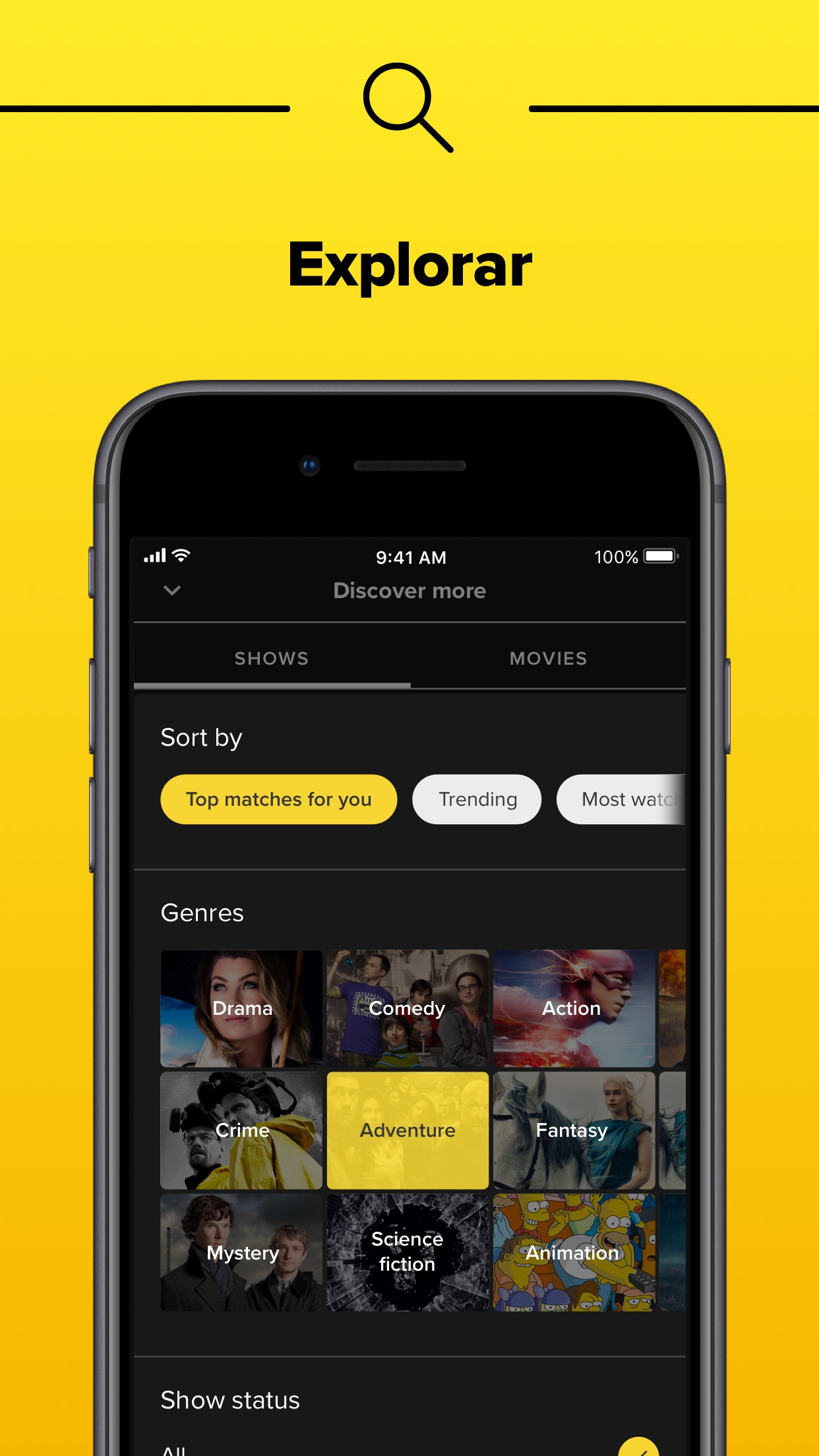 Screenshot do app TV Time: Seguir Séries e filme