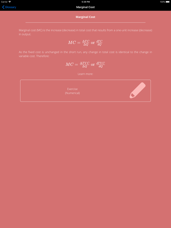Principles of Economics iPad screenshot