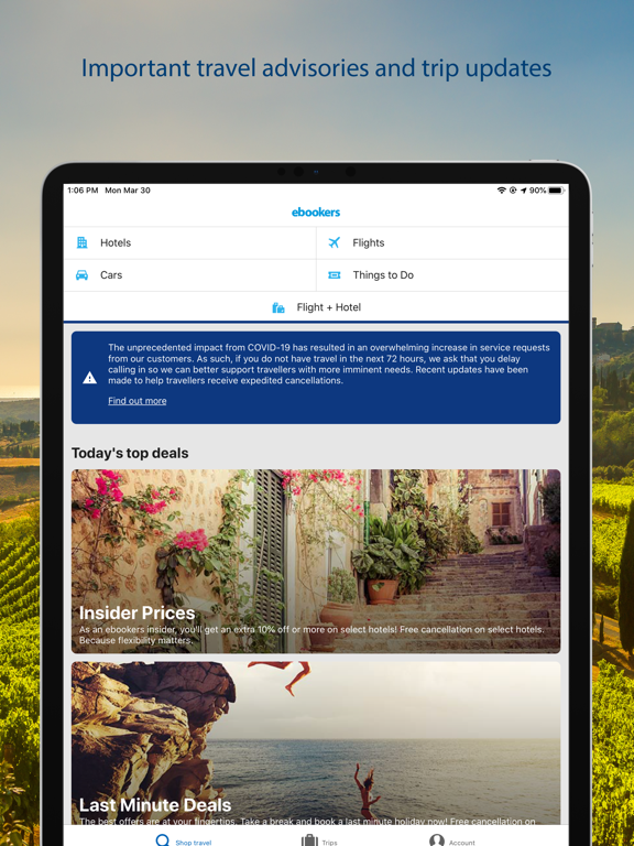 ebookers Travel: Hotels, Flights, Car Hire screenshot